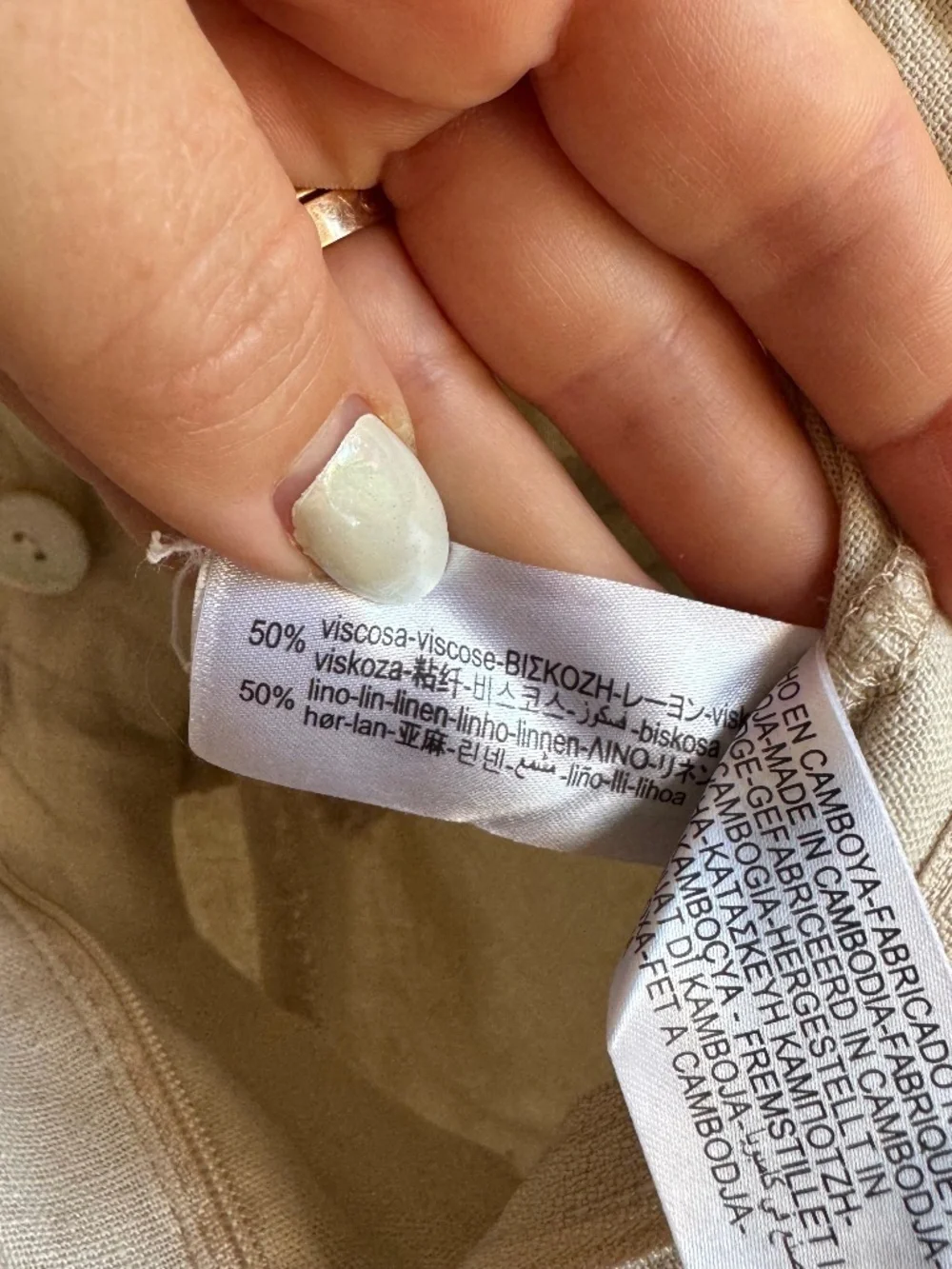 ZARA LINEN BLEND JOGGING PANTS SAND SIZE S